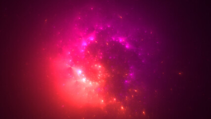 3D rendering abstract multicolor fractal light background