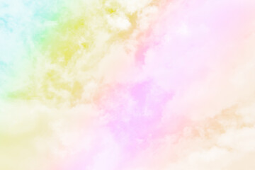Cloud and sky with a pastel colored background and wallpaper, abstract sky background in sweet color.