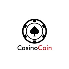 Casino coin logo design for casino business, gamble, card game, speculate, etc