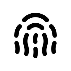 Fingerprint Line Icon - Vector Illustration