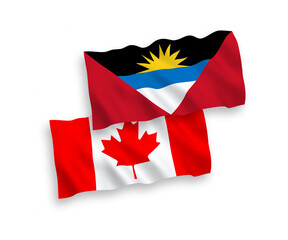 Flags of Canada and Antigua and Barbuda on a white background