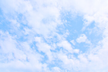 Bright Blue sky with white cloud. Beautiful sky background and wallpaper. Clear day and good weather in the morning.  