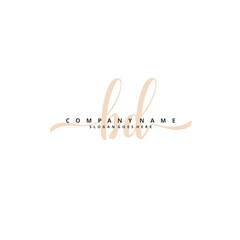 Obraz premium B D BD Initial handwriting and signature logo design with circle. Beautiful design handwritten logo for fashion, team, wedding, luxury logo.