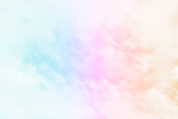Cloud and sky with a pastel colored background and wallpaper, abstract sky background in sweet color.
