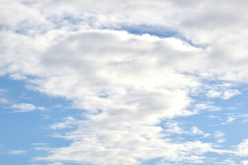 Bright Blue sky with white cloud. Beautiful sky background and wallpaper. Clear day and good weather in the morning.  