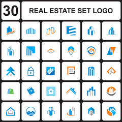 real estate set logo , building set logo