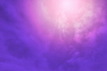 Bright Purple and Pink Sky and beautiful clouds with abstract colored background and wallpaper.
