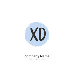 X D XD Initial handwriting and signature logo design with circle. Beautiful design handwritten logo for fashion, team, wedding, luxury logo.