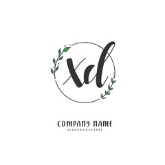 X D XD Initial handwriting and signature logo design with circle. Beautiful design handwritten logo for fashion, team, wedding, luxury logo.