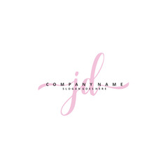 J D JD Initial handwriting and signature logo design with circle. Beautiful design handwritten logo for fashion, team, wedding, luxury logo.