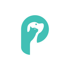 animal P initial logo creative concept