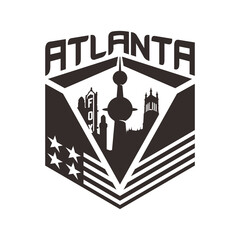 Atlanta skyscraper city illustration creative concept