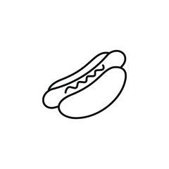 Hotdog line icon isolated on white background. Vector illustration