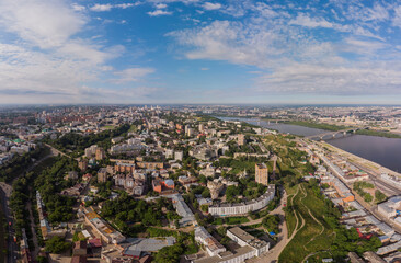 Panorama with a view of the city of Nizhny Novgorod from a height