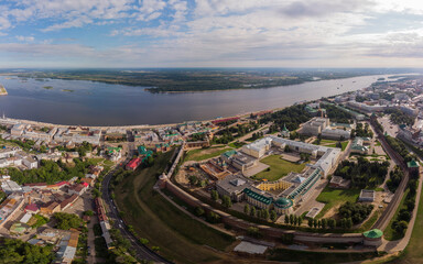 Panorama with a view of the city of Nizhny Novgorod from a height