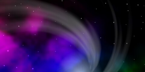 Obraz premium Dark Multicolor vector texture with beautiful stars. Shining colorful illustration with small and big stars. Best design for your ad, poster, banner.