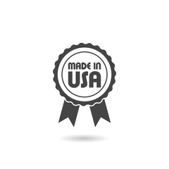 Badge with text made in USA with shadow