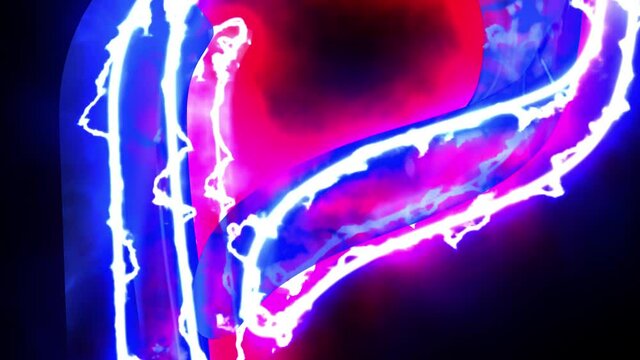 Letter Kuf of Hebrew alphabet. Hot letter for overlay. 4k 3D rendered animation.
