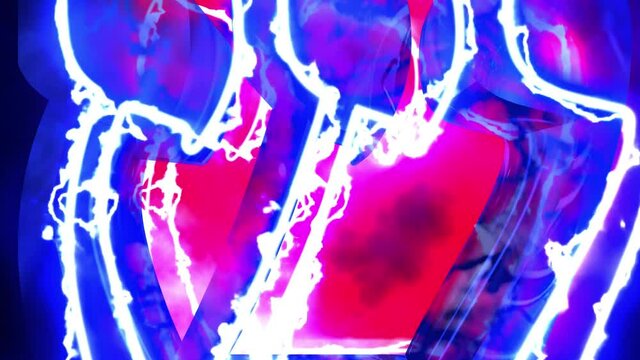 Letter Sin of Hebrew alphabet. Hot letter for overlay. 4k 3D rendered animation.