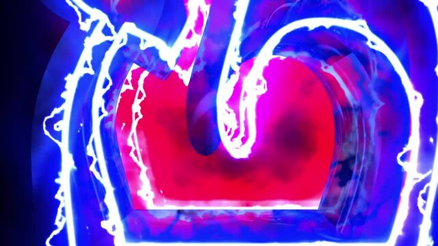 Letter Tes of Hebrew alphabet. Hot letter for overlay. 4k 3D rendered animation.
