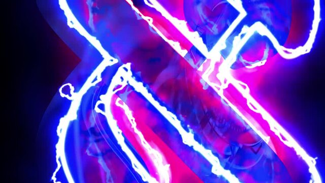 Letter Aleph of Hebrew alphabet. Hot letter for overlay. 4k 3D rendered animation.