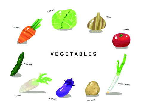 Illustration assorted with fresh vegetables