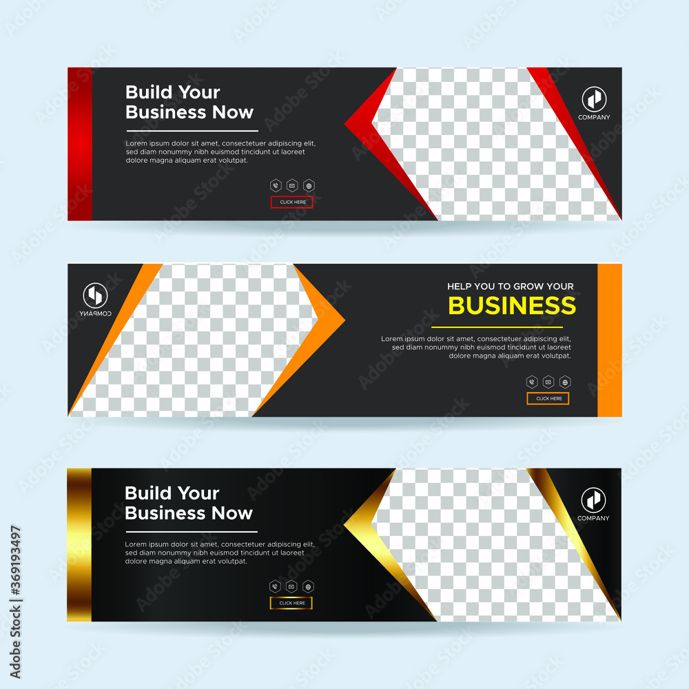 Wall mural vector abstract design banner web template. collection of horizontal business ad banner. vector illu
