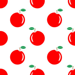 EPS 10 vector. Seamless pattern with red apple made in simple modern style. 