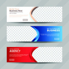 Vector abstract design banner web template. collection of horizontal business ad banner. vector illustration