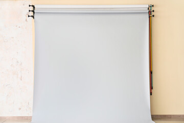 Light backdrop in modern photo studio