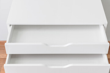 Empty chest of drawers in room