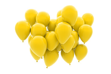Realistic Celebrate Balloon Birthday Flying On Studio Background	
