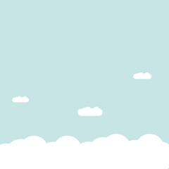 Sky background with clouds, vector illustration