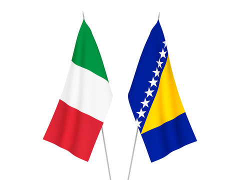 Italy and Bosnia and Herzegovina flags