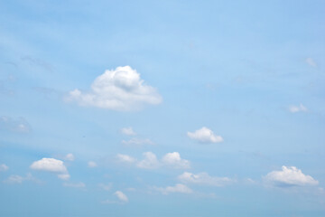 Bright Blue sky with white cloud. Beautiful sky background and wallpaper. Clear day and good weather in the morning.