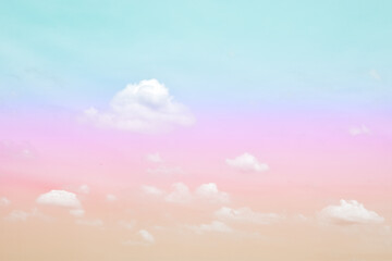 Cloud and sky with a pastel colored background and wallpaper, abstract sky background in sweet color