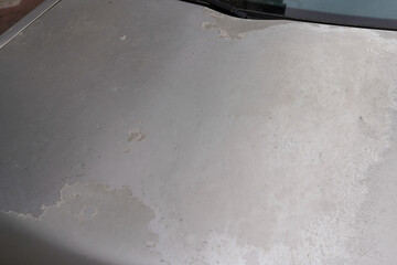 silver car engine hood grey used paint faded grunge on front gray bonnet