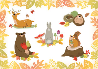 秋のイラスト素材セット © ちよちよ