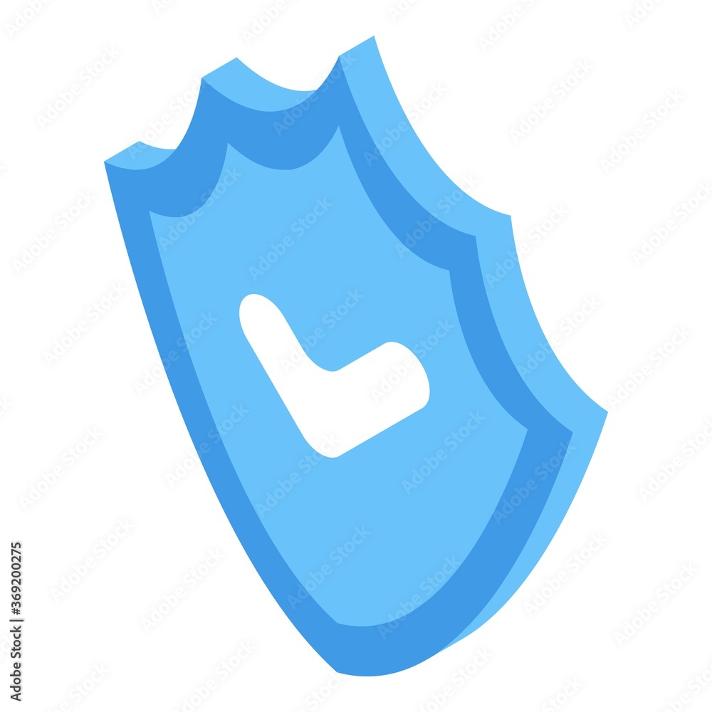Poster personal information secured shield icon. isometric of personal information secured shield vector ic