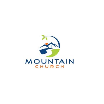 Mountain Church Logo Design Vector