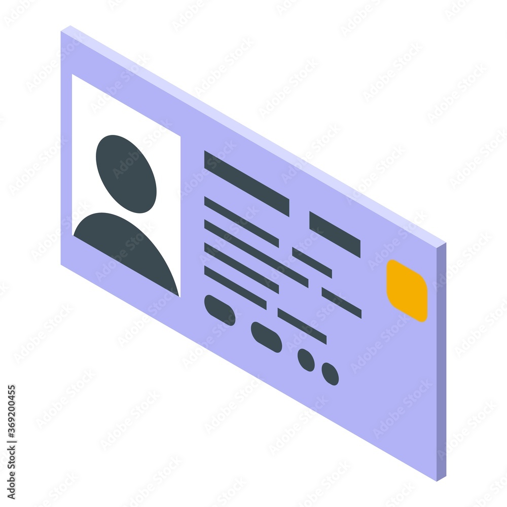 Aufkleber personal information document icon. isometric of personal information document vector icon for web d