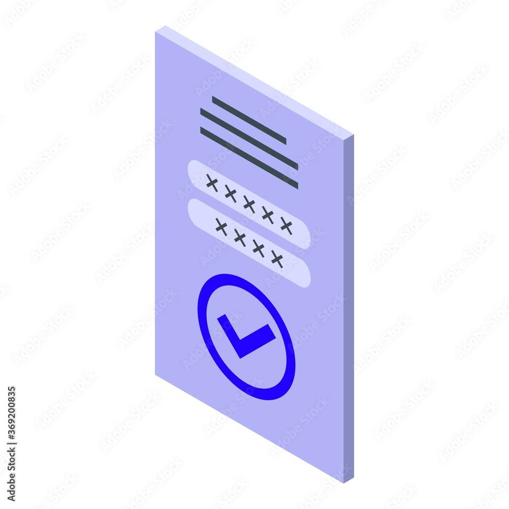 Poster web login authentication icon. isometric of web login authentication vector icon for web design isol