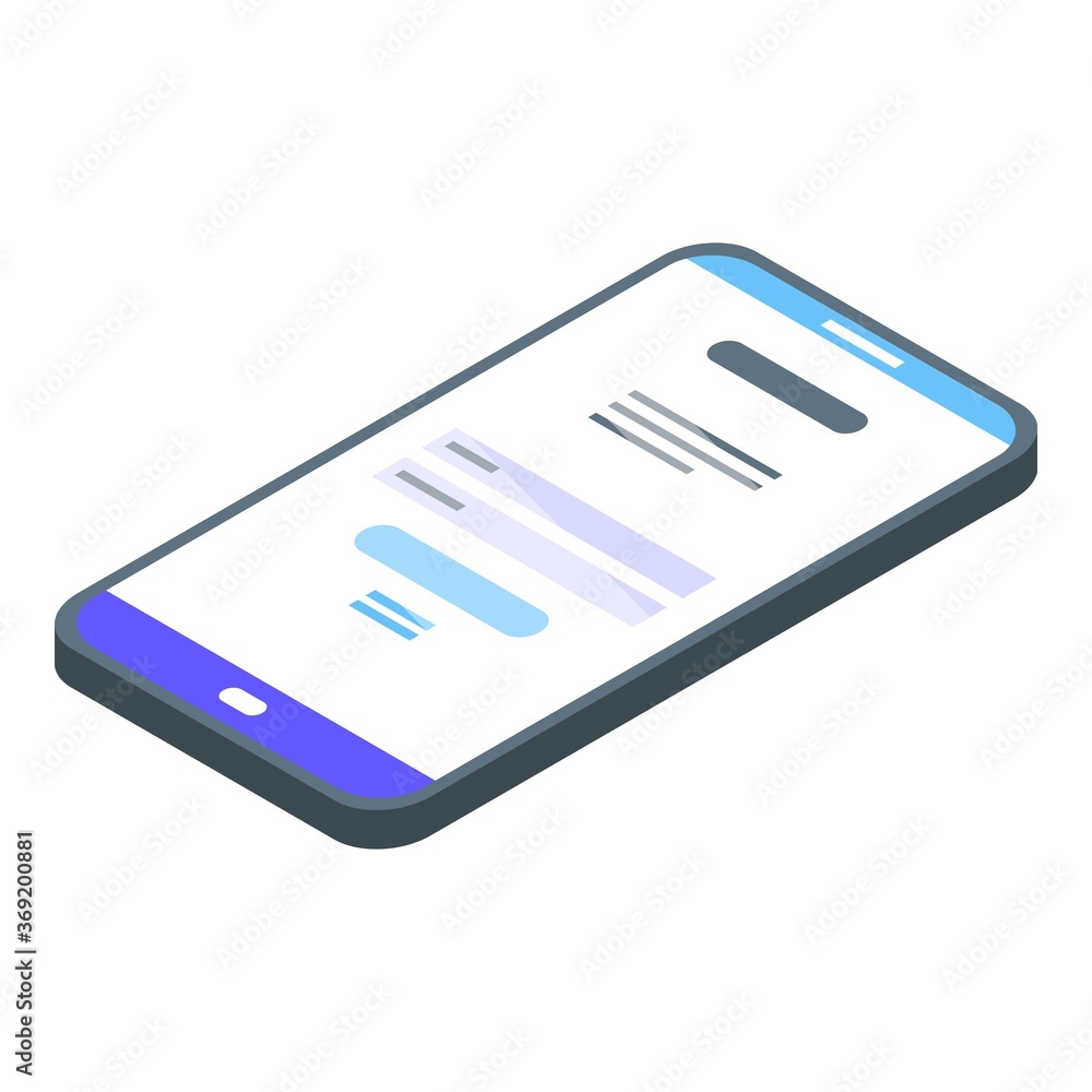 Poster smartphone authentication icon. isometric of smartphone authentication vector icon for web design is