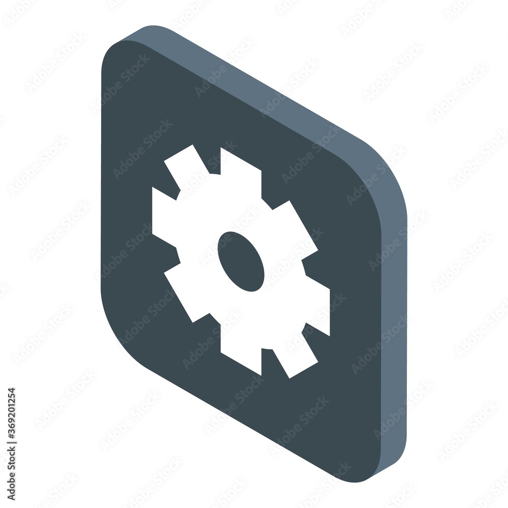 Poster gear operating system icon. isometric of gear operating system vector icon for web design isolated o