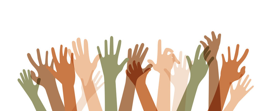 Vector up hands earth tone color