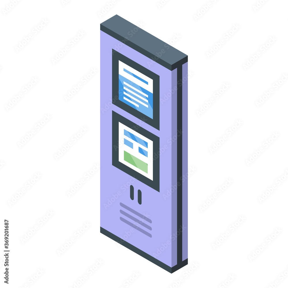 Aufkleber bus ticket kiosk icon. isometric of bus ticket kiosk vector icon for web design isolated on white ba
