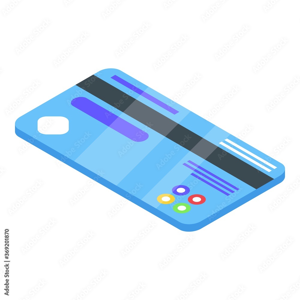 Poster credit card nfc icon. isometric of credit card nfc vector icon for web design isolated on white back