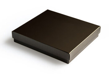 Black gift box isolated on white background