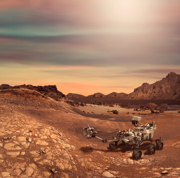Perseverance rover on the surface of the Planet Mars