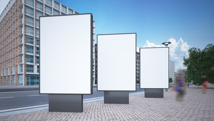 Three street advertising billboard mockups © MclittleStock